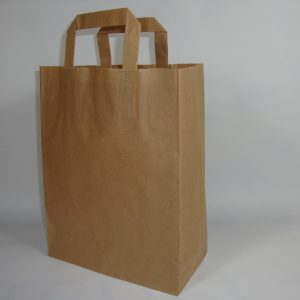 Papieren draagtassen, bruin 22 + 10 x 28 cm