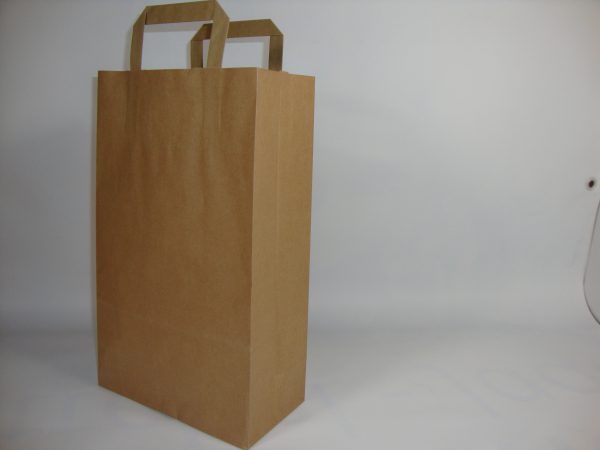 Papieren draagtassen, bruin 22 + 10 x 36 cm