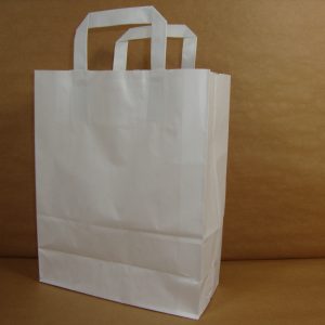 Papieren draagtassen, wit 22 + 10 x 28 cm