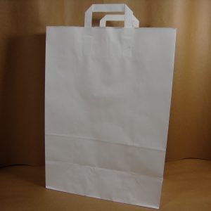 Papieren draagtassen, wit 32 + 15 x 43 cm