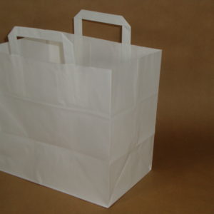 Papieren draagtassen, wit 26 + 17 x 26 cm