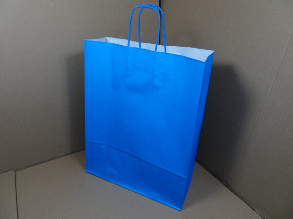 Papieren draagtassen, blauw 32 + 12 x 41 cm