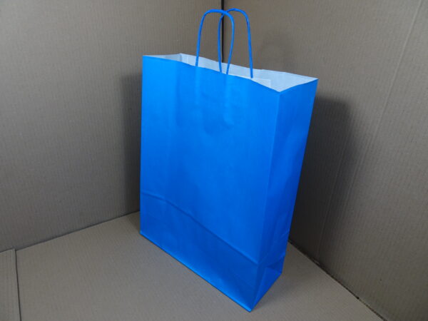 Papieren draagtassen, blauw 32 + 12 x 41 cm - Afbeelding 2