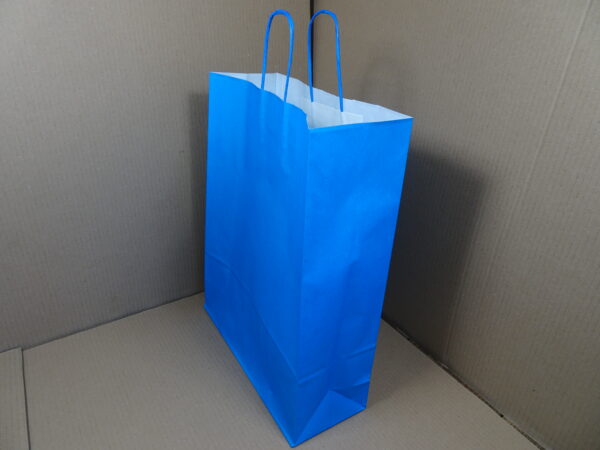 Papieren draagtassen, blauw 32 + 12 x 41 cm - Afbeelding 3