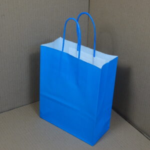 Papieren draagtassen, blauw 18 + 8 x 22 cm