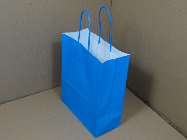 Papieren draagtassen, blauw 18 + 8 x 22 cm - Afbeelding 2