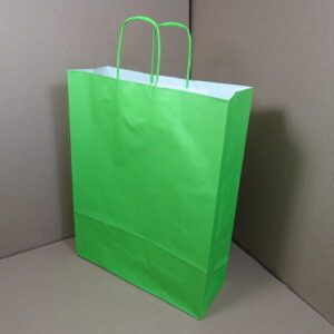 Papieren draagtassen, groen 32 + 12 x 41 cm
