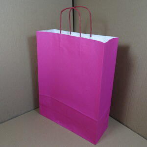 Papieren draagtassen, pink 32 + 12 x 41 cm
