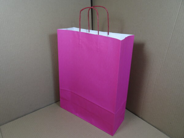 Papieren draagtassen, pink 32 + 12 x 41 cm
