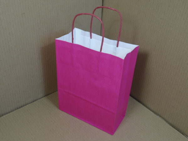 Papieren draagtassen, pink 18 + 8 x 22 cm