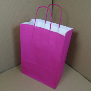 Papieren draagtassen, pink 22 + 10 x 31 cm