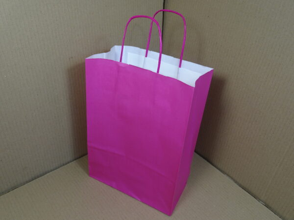 Papieren draagtassen, pink 22 + 10 x 31 cm