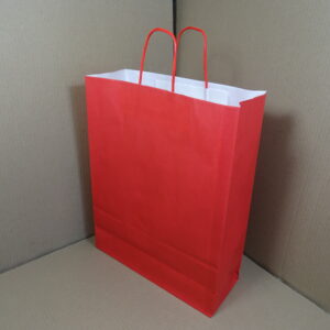 Papieren draagtassen, rood 32 + 12 x 41 cm