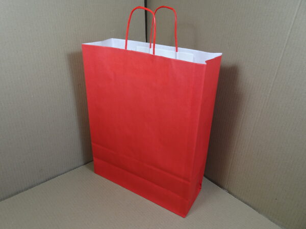Papieren draagtassen, rood 32 + 12 x 41 cm - Afbeelding 2