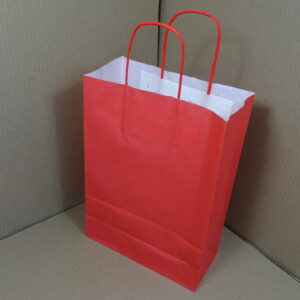 Papieren draagtassen, rood 22 + 10 x 31 cm