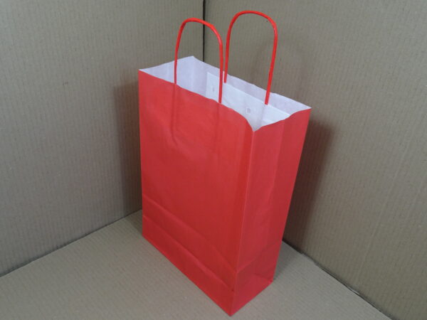 Papieren draagtassen, rood 22 + 10 x 31 cm - Afbeelding 2