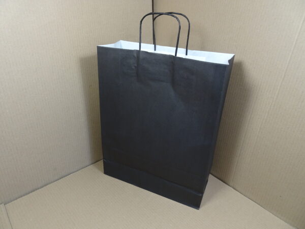 Papieren draagtassen, zwart, 32 + 12 x 41 cm - Afbeelding 2